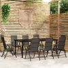 9 Piece Patio Dining Set Black