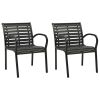 Patio Chairs 2 pcs Steel and WPC Black