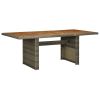 Patio Table Brown Poly Rattan and Solid Acacia Wood