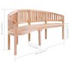 Banana Bench 78.7" Solid Teak Wood