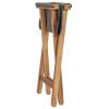 Folding Chairs 2 pcs Solid Teak Wood and Fabric Dark Gray