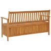 Patio Storage Bench 58.3" Solid Acacia Wood