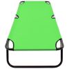 Folding Sun Lounger Steel Green