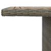 Patio Table Brown Poly Rattan and Solid Acacia Wood