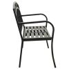 Patio Bench with a Table 49.2" Steel Black