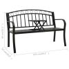 Patio Bench with a Table 49.2" Steel Black