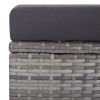 Reclining Patio Chair with Cushions Poly Rattan Gray