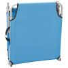 Folding Sun Lounger Steel and Fabric Turquoise Blue