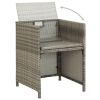 Patio Chairs 2 pcs with Cushions Poly Rattan Gray