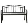 Patio Bench with a Table 49.2" Steel Black