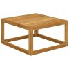 3 Piece Patio Lounge Set with Cream Cushions Solid Acacia Wood