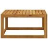 3 Piece Patio Lounge Set with Cream Cushions Solid Acacia Wood