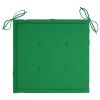 Patio Chairs with Green Cushions 4 pcs Solid Teak Wood