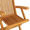 Patio Chairs with Green Cushions 4 pcs Solid Teak Wood