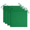 Patio Chairs with Green Cushions 4 pcs Solid Teak Wood