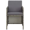 Patio Chairs 2 pcs with Cushions Poly Rattan Gray