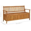Patio Storage Bench 58.3" Solid Acacia Wood