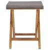 Folding Chairs 2 pcs Solid Teak Wood and Fabric Dark Gray
