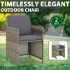 Patio Chairs 2 pcs with Cushions Poly Rattan Gray