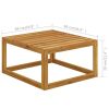 4 Piece Patio Lounge Set with Cushion Cream Solid Acacia Wood