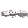 11 Piece Garden Lounge Set with Cushions Poly Rattan Gray