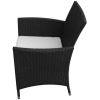 9 Piece Patio Dining Set with Cushions Poly Rattan Black