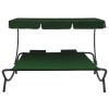 Patio Lounge Bed with Canopy and Pillows Green