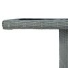 Patio Table Light Gray Poly Rattan and Tempered Glass