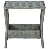Patio Table Light Gray 17.7"x17.7"x18.3" Poly Rattan