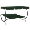 Patio Lounge Bed with Canopy and Pillows Green