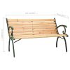 Patio Bench 48.4" Cast Iron and Solid Firwood