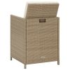 Patio Chairs with Cushions 2 pcs Poly Rattan Beige