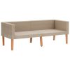 2-Seater Patio Sofa with Cushions Poly Rattan Beige
