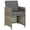 Patio Chairs 2 pcs with Cushions Poly Rattan Gray