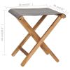 Folding Chairs 2 pcs Solid Teak Wood and Fabric Dark Gray