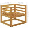 6 Piece Patio Lounge Set with Cushion Cream Solid Acacia Wood