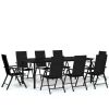 9 Piece Patio Dining Set Black