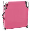 Folding Sun Lounger Steel and Fabric Pink