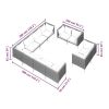 11 Piece Patio Lounge Set with Cushions Poly Rattan Dark Gray