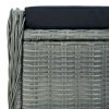 Reclining Patio Chair with Footstool Poly Rattan Light Gray