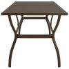 Patio Table Brown 74.8"x31.5"x28.3" Steel
