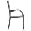 Stackable Patio Chairs 6 pcs Gray Poly Rattan