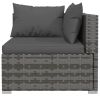 11 Piece Garden Lounge Set with Cushions Poly Rattan Gray