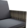 Patio Chairs 2 pcs with Cushions Poly Rattan Gray