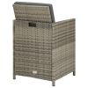 Patio Chairs 2 pcs with Cushions Poly Rattan Gray