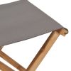 Folding Chairs 2 pcs Solid Teak Wood and Fabric Dark Gray