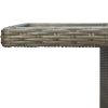 Patio Table Brown Poly Rattan and Tempered Glass