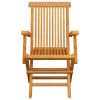 Patio Chairs with Cream Cushions 4 pcs Solid Teak Wood