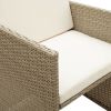 Patio Chairs with Cushions 2 pcs Poly Rattan Beige