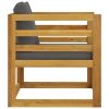 Patio Chair with Dark Gray Cushions Solid Acacia Wood